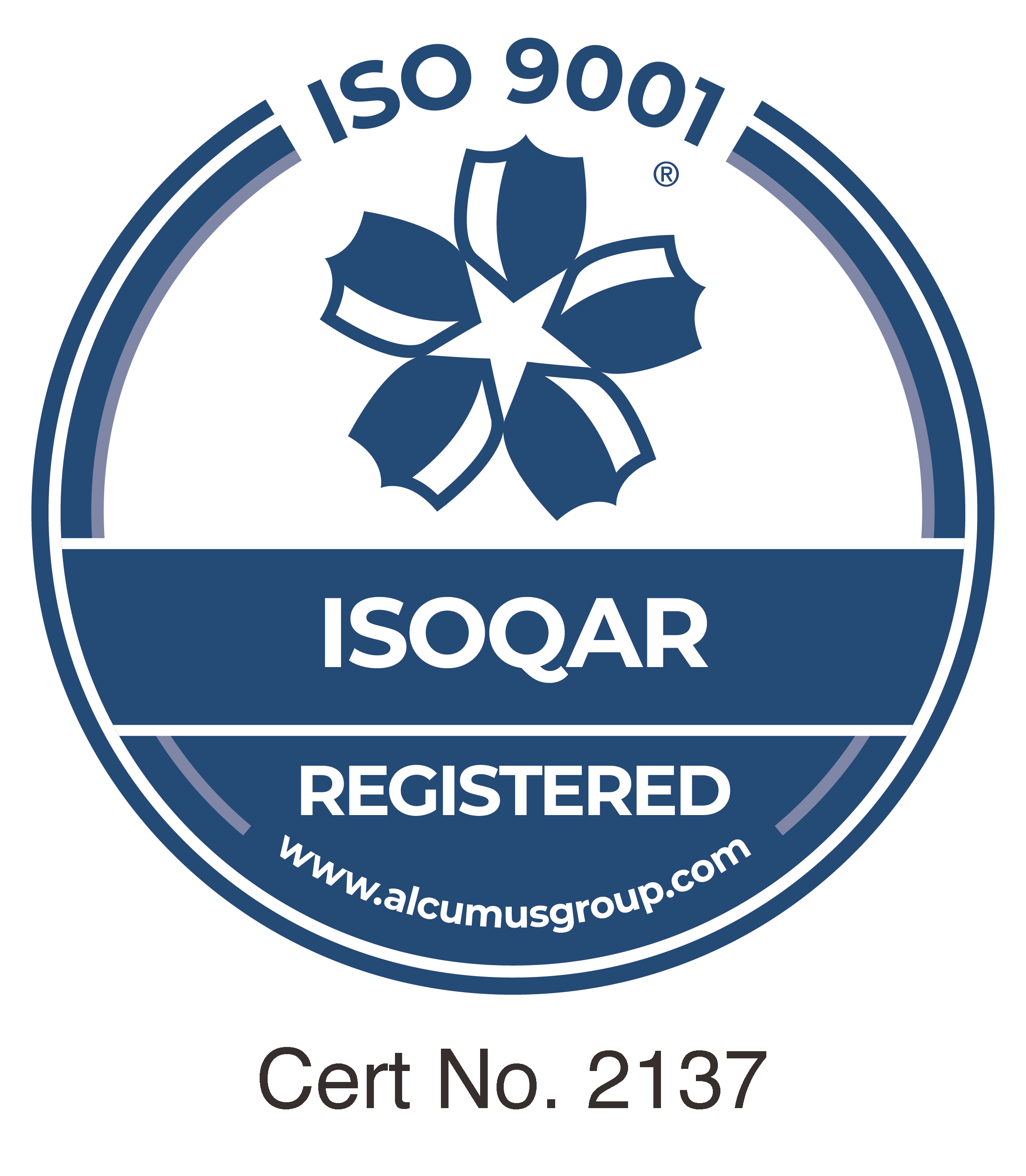 Seal-Colour-Alcumus-ISOQAR-9001-Cert-No-2137