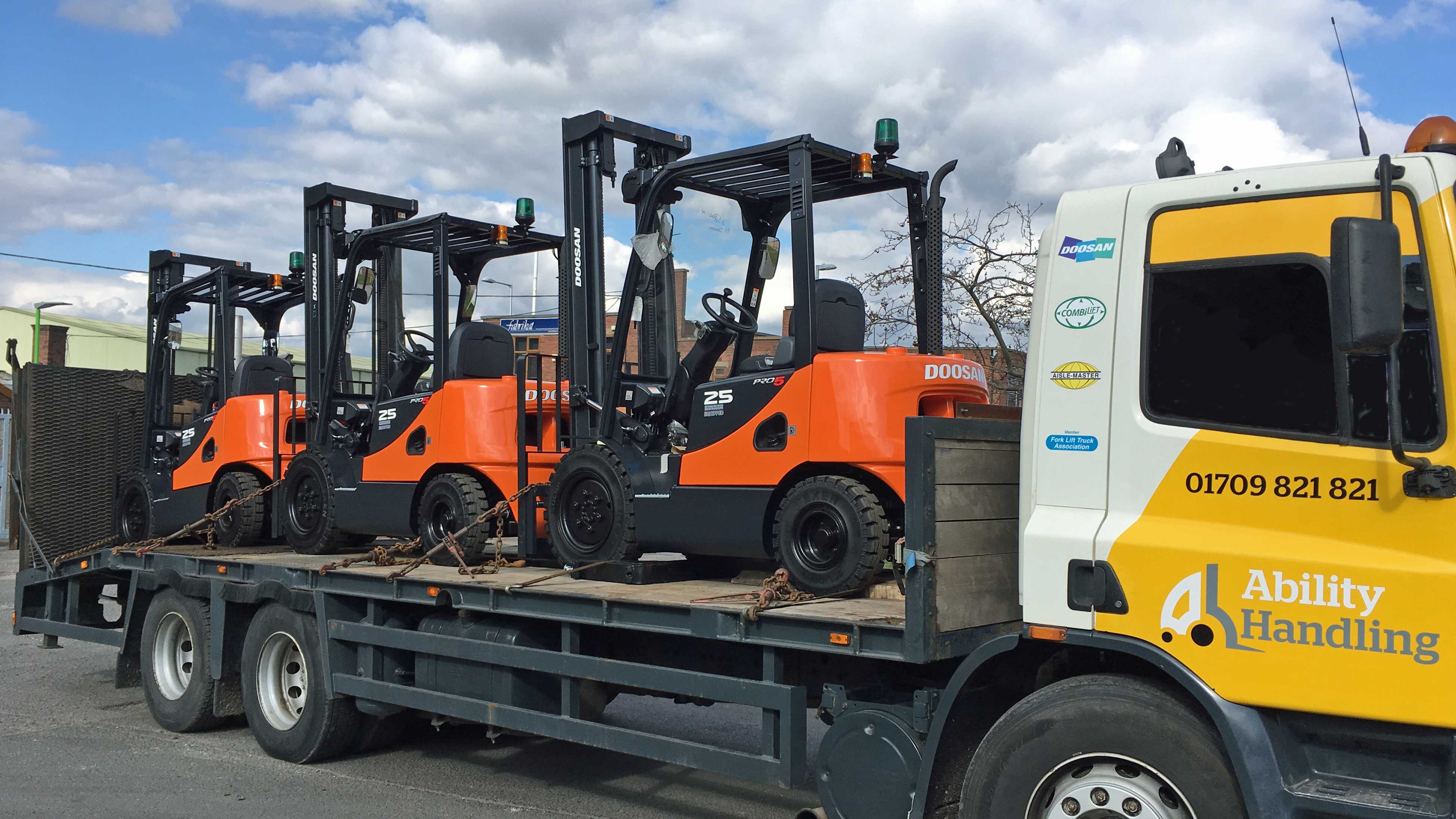 Fabrikat trucks on lorry