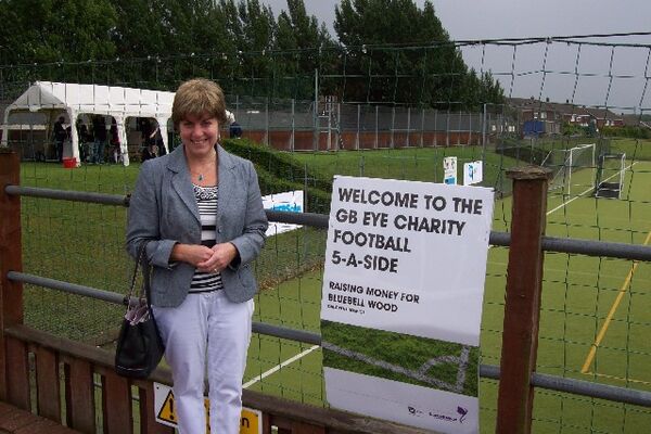 In a break from her role in the busy Ability Forklift hire office Wendy enjoyed scouting for the next 'Ronaldo' at the GB Eye 5-a-Side Charity footy tournament.